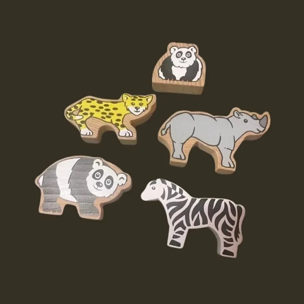 Animal figures, Wooden, set of 5